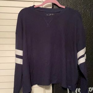 hollister waffle crop boyfriend tee